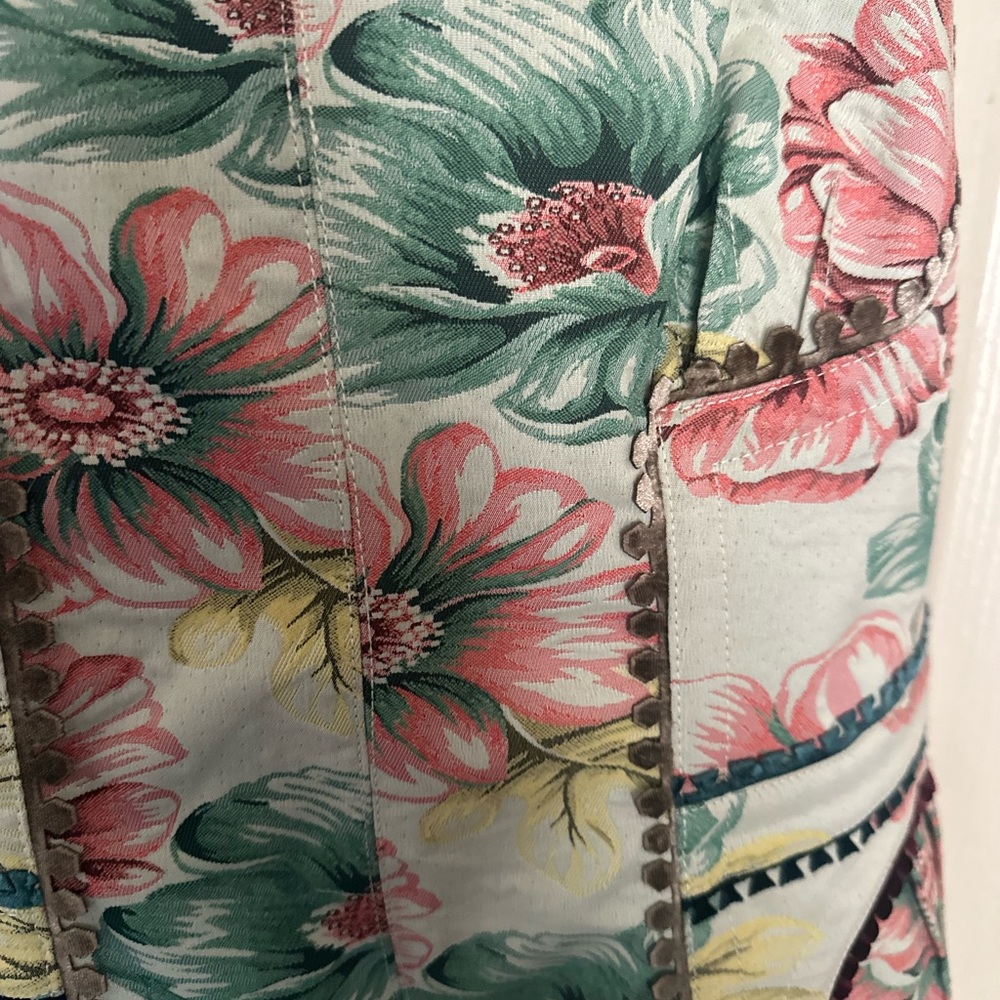 Byron Lars Blush Floral Cap-Sleeve Sheath Dress - Picture 6 of 7
